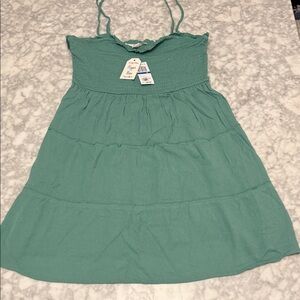 Hippie Rose Teal Tiered Mini Dress